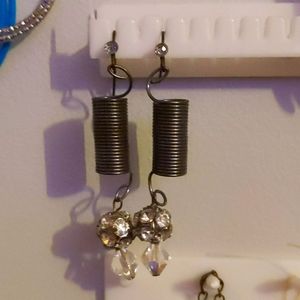 Handmade vintage spring earrings